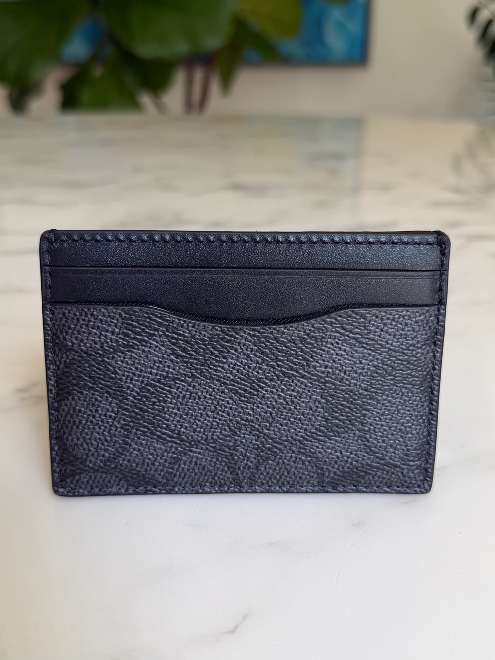 NWOT Coach Money Clip Card Case In Signature Canvas Black CW726